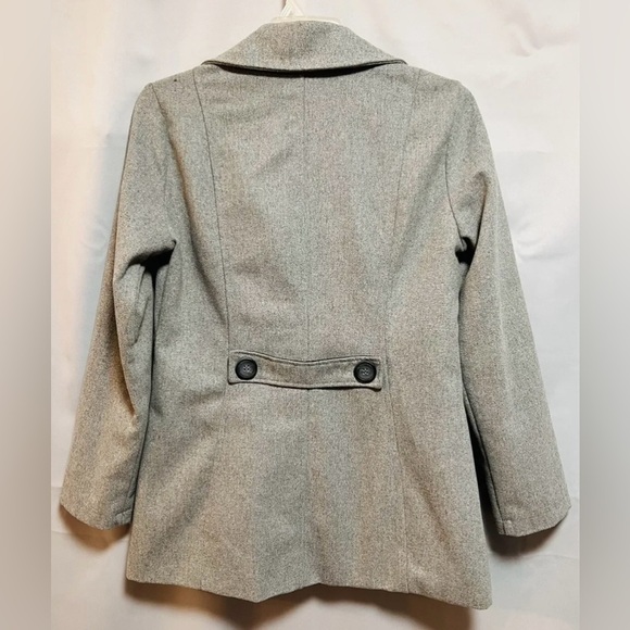 ME JANE Women's Sz XL Double Breasted Peacoat  Wool‎ Swing Jacket Gray Coat - Picture 2 of 8